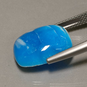 Hemimorfita azul natural 11,42ct, almofada cortada, opaco