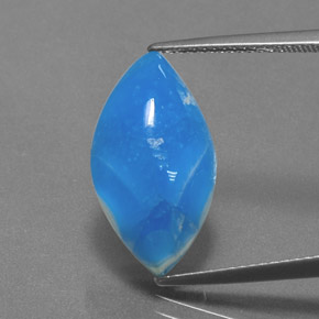 Hemimorfita azul natural 9,64ct, marquise, opaco