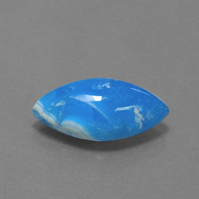 Hemimorfita azul natural 9,64ct, marquise, opaco