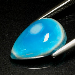 Hemimorfita branco azulado natural 4,76ct, formato de pêra, opaco