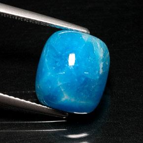 Hemimorfita azul natural 8,31ct, almofada cortada, opaco