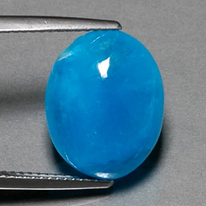 Hemimorfita azul natural 11,21ct, corte oval, opaco