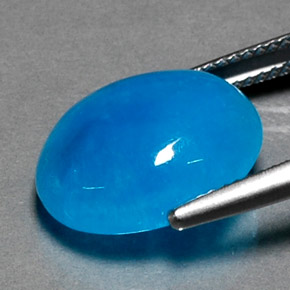 Hemimorfita azul natural 11,21ct, corte oval, opaco