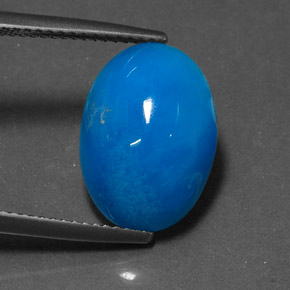 Hemimorfita azul natural 9,09ct, corte oval, opaco