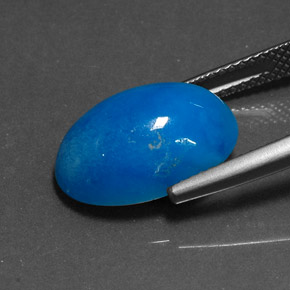 Hemimorfita azul natural 9,09ct, corte oval, opaco