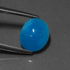 Hemimorfita azul natural 6,25ct, corte oval, opaco