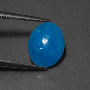 Hemimorfita azul natural 6,27ct, corte oval, opaco