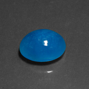 Hemimorfita azul natural 6,27ct, corte oval, opaco