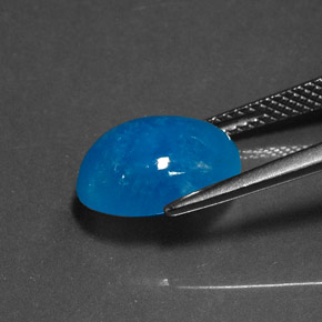 Hemimorfita azul natural 6,27ct, corte oval, opaco