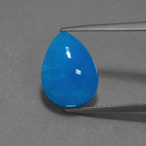 Hemimorfita azul natural 8,79ct, formato de pêra, opaco