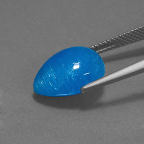 Hemimorfita azul natural 8,79ct, formato de pêra, opaco