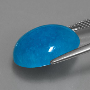 Hemimorfita azul natural 13,48ct, corte oval, translúcido