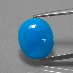 Hemimorfita azul natural 9,08ct, corte oval, translúcido