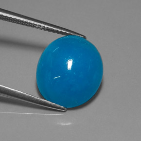 Hemimorfita azul natural 10,30ct, corte oval, translúcido