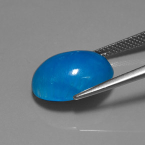 Hemimorfita azul natural 10,57ct, corte oval, translúcido
