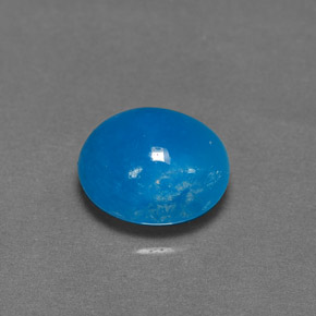 Hemimorfita azul natural 6,25ct, corte oval, opaco