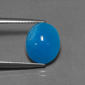 Hemimorfita azul natural 6,25ct, corte oval, opaco