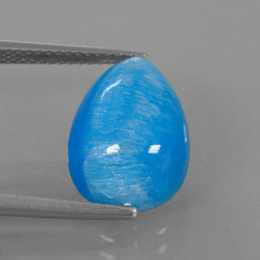 Hemimorfita azul natural 7,20ct, formato de pêra, translúcido