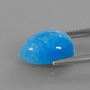 Hemimorfita azul natural 7,20ct, formato de pêra, translúcido