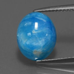 Hemimorfita azul natural 5,42ct, corte oval, opaco