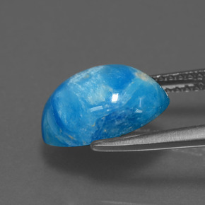 Hemimorfita azul natural 5,42ct, corte oval, opaco