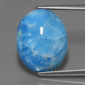 Hemimorfita Branco azul Natural 13.34ct, Corte Oval, Opaco