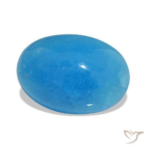 Hemimorfita azul intenso Natural 11.23ct, Corte Oval, Opaco
