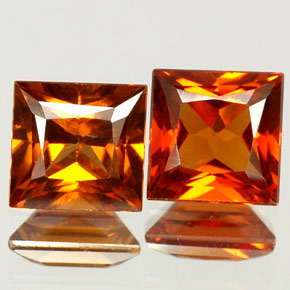 Pedras preciosas de granada hessonita laranja natural de  ct, quadrado, VS