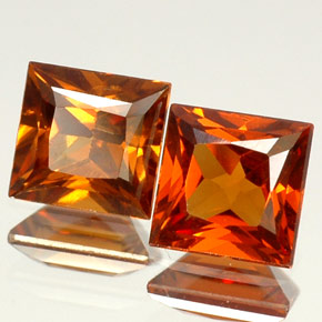 Pedras preciosas de granada hessonita laranja natural de  ct, quadrado, VS