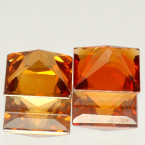 Pedras preciosas de granada hessonita laranja natural de  ct, quadrado, VS