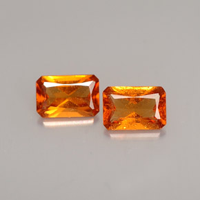 Pedras preciosas de granada hessonita laranja natural de  ct, corte esmeralda, VS-SI
