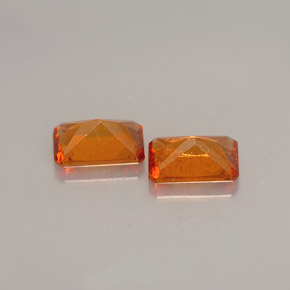 Pedras preciosas de granada hessonita laranja natural de  ct, corte esmeralda, VS-SI