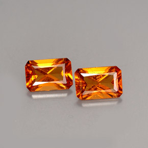 Pedras preciosas de granada hessonita laranja natural de  ct, corte esmeralda, SI