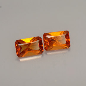 Pedras preciosas de granada hessonita laranja natural de  ct, corte esmeralda, VS-SI