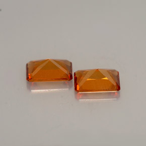 Pedras preciosas de granada hessonita laranja natural de  ct, corte esmeralda, VS-SI