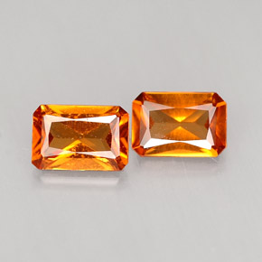 Pedras preciosas de granada hessonita laranja natural de  ct, corte esmeralda, VS-SI