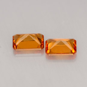 Pedras preciosas de granada hessonita laranja natural de  ct, corte esmeralda, VS-SI