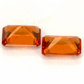 Pedras preciosas de granada hessonita laranja natural de  ct, corte esmeralda, VS-SI