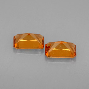 Pedras preciosas de granada hessonita laranja natural de  ct, corte esmeralda, VS-SI