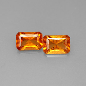 Pedras preciosas de granada hessonita laranja natural de  ct, corte esmeralda, SI