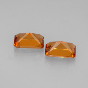 Pedras preciosas de granada hessonita laranja natural de  ct, corte esmeralda, VS-SI