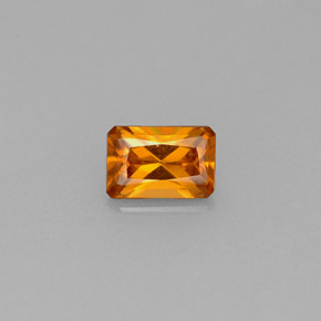 Granada hessonita laranja natural 0,61ct, corte esmeralda, VS