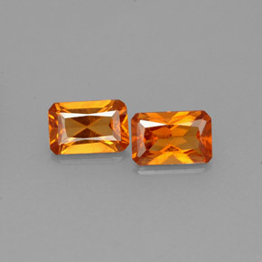 Pedras preciosas de granada hessonita laranja natural de  ct, corte esmeralda, VS