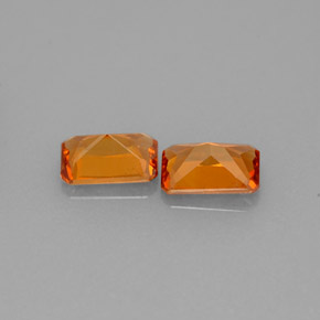 Pedras preciosas de granada hessonita laranja natural de  ct, corte esmeralda, VS