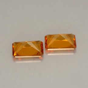 Pedras preciosas de granada hessonita laranja natural de  ct, corte esmeralda, VS