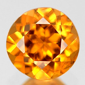 Granada hessonita laranja natural 0,69ct, corte redondo, VVS-VS