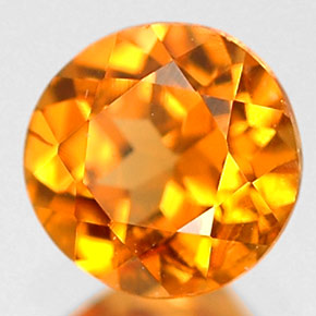 Granada hessonita laranja natural 0,69ct, corte redondo, VVS-VS