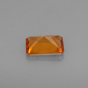 Granada hessonita laranja natural 0,63ct, corte esmeralda, VS