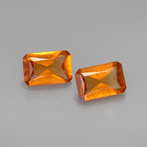Pedras preciosas de granada hessonita laranja natural de  ct, corte esmeralda, VS