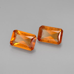 Pedras preciosas de granada hessonita laranja natural de  ct, corte esmeralda, VS